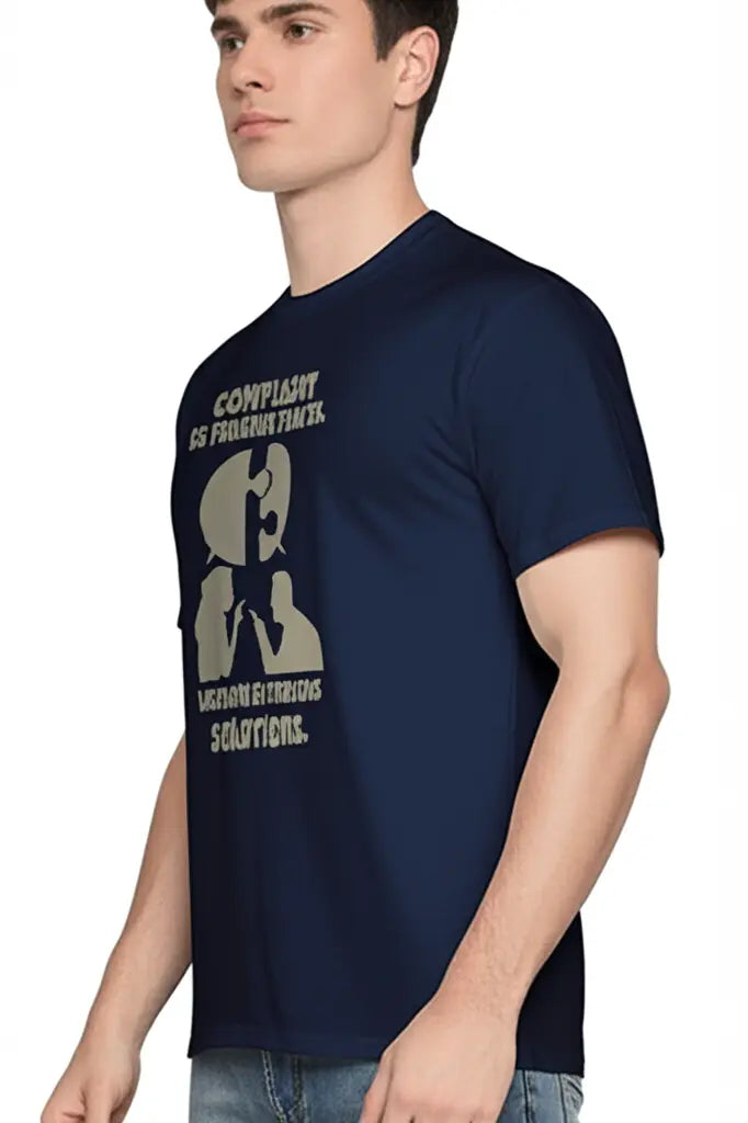Wisdom Over Complaint - Premium Cotton Motivational T-Shirt – Unisex Comfort Fit - Yellow, Navy Blue Offbeat
