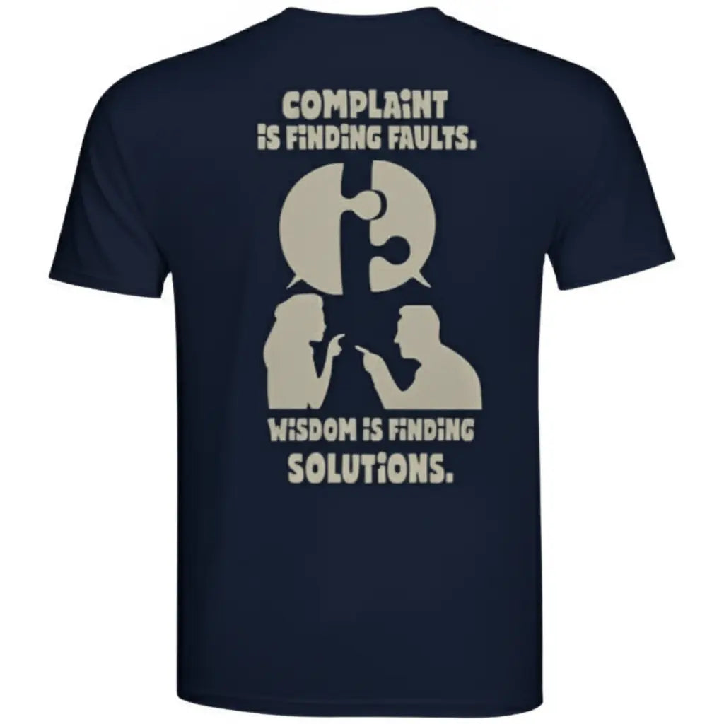 Wisdom Over Complaint - Premium Cotton Motivational T-Shirt – Unisex Comfort Fit - Yellow, Navy Blue Offbeat