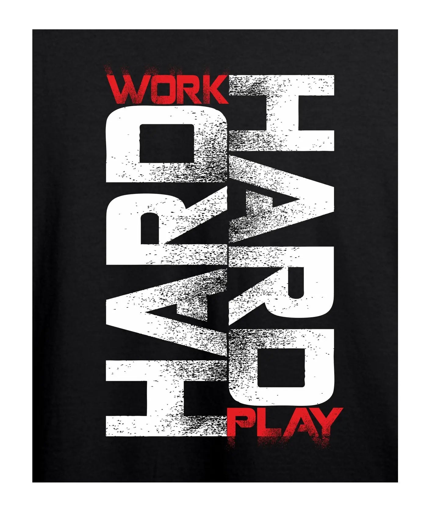 "Work Hard" Printed T-Shirt – Premium Round Neck - Black - 100% Cotton Offbeat