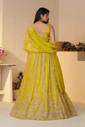 Yellow Haldi Lehenga with Intricate Sequins & Cut Dana Work KSR