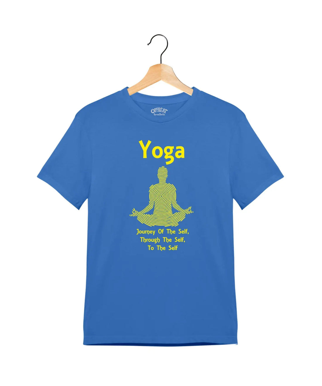 "Yoga Journey" - Juniors Unisex T-Shirt –  Premium Round Neck - Electric Blue - 100% Cotton Offbeat