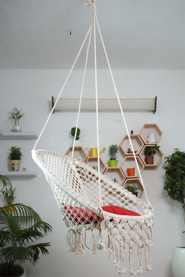 Boho Rope Hammock Swing Chair – Relaxing Garden/Patio Seat